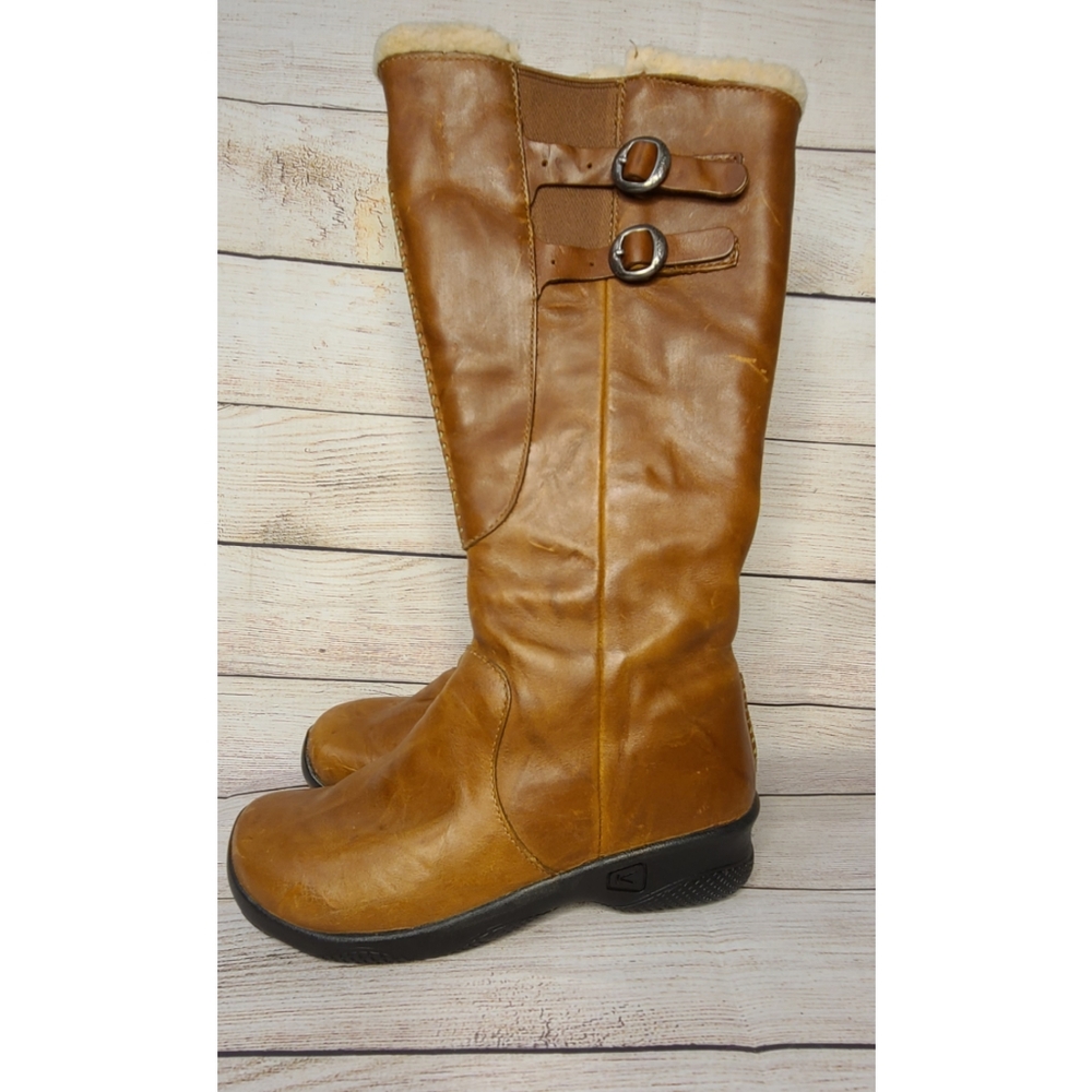 KEEN Cognac Leather Boots size 6.5 Womens